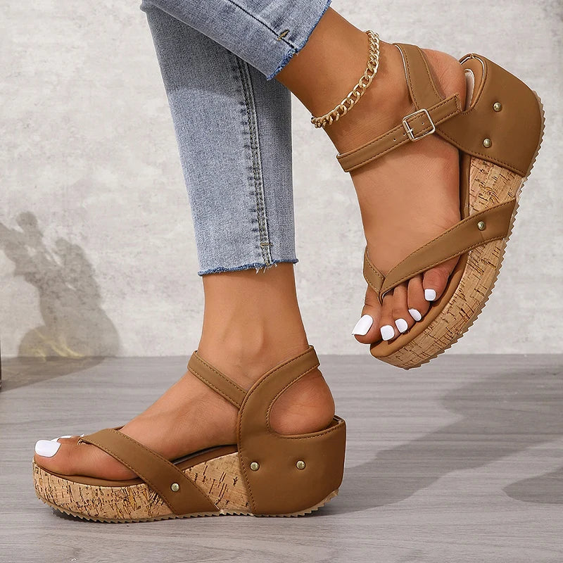 Formal Chunky Platform Clip-Toe Rivet Anti-Slip High Heel Sandals