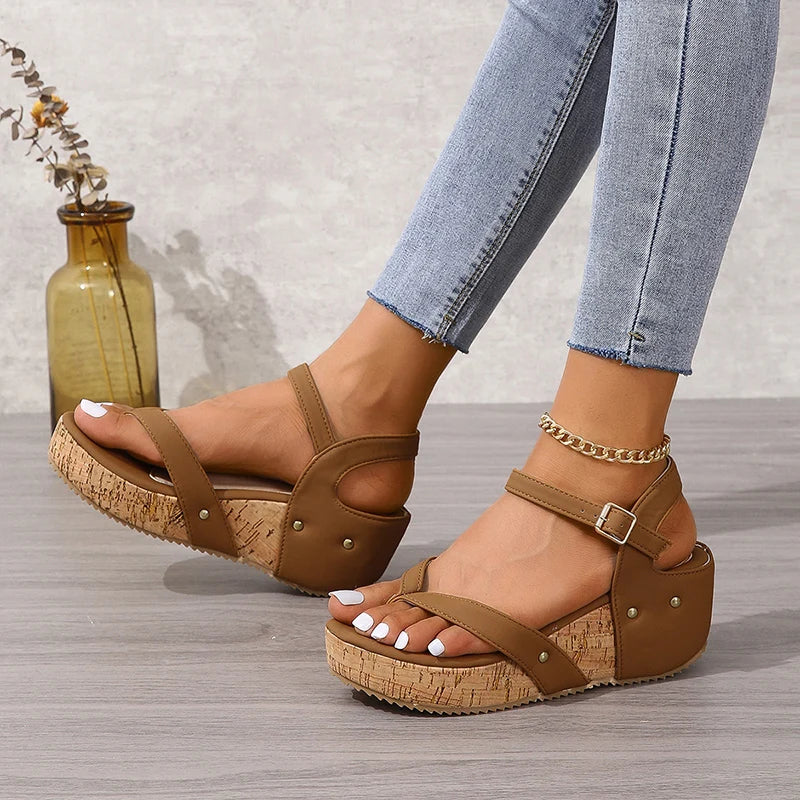 Formal Chunky Platform Clip-Toe Rivet Anti-Slip High Heel Sandals