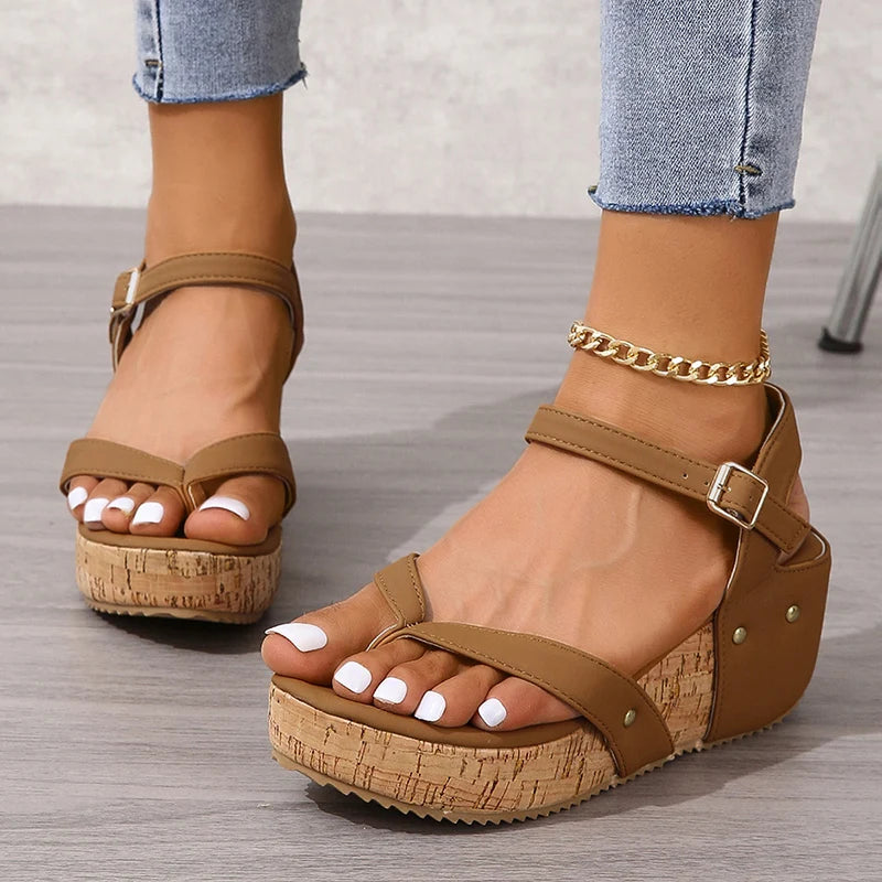 Formal Chunky Platform Clip-Toe Rivet Anti-Slip High Heel Sandals
