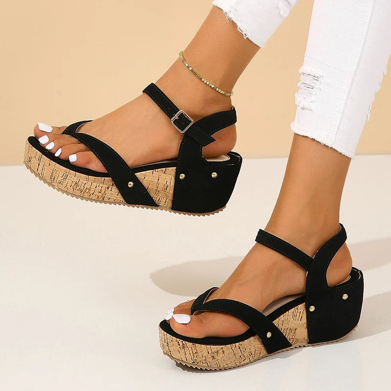 Formal Chunky Platform Clip-Toe Rivet Anti-Slip High Heel Sandals