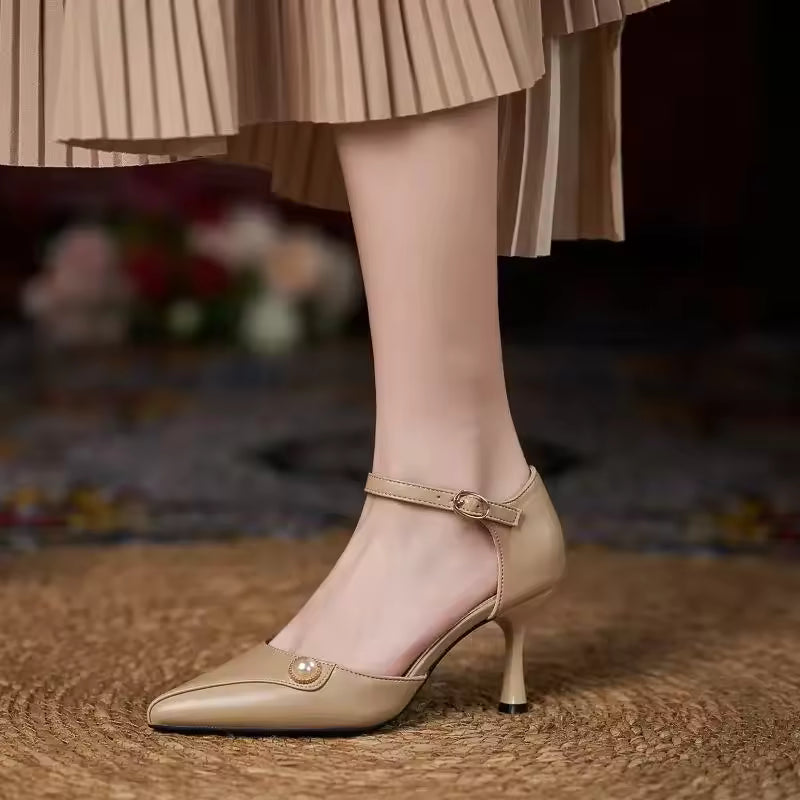 Formal Covered Buckle Strap Party Hollow High Heels Sandals