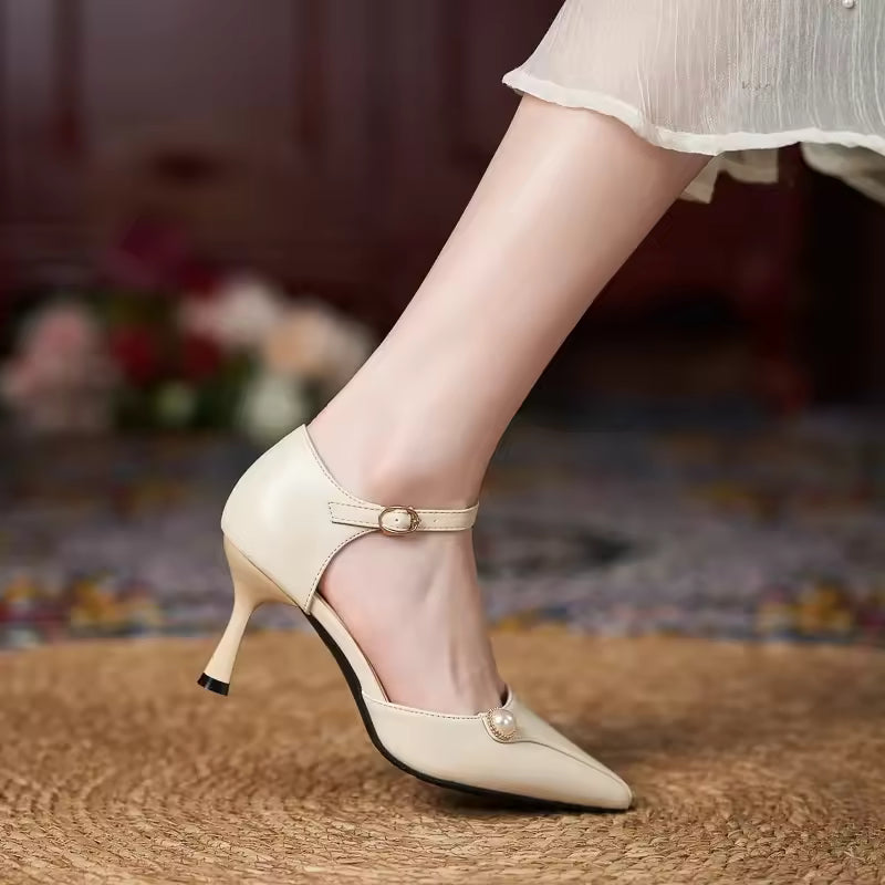 Formal Covered Buckle Strap Party Hollow High Heels Sandals