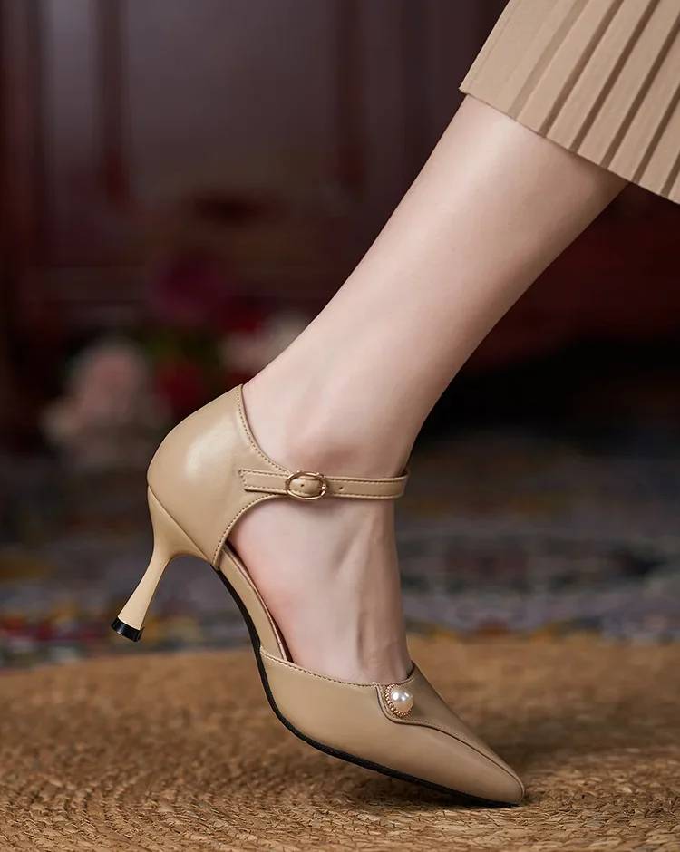Formal Covered Buckle Strap Party Hollow High Heels Sandals