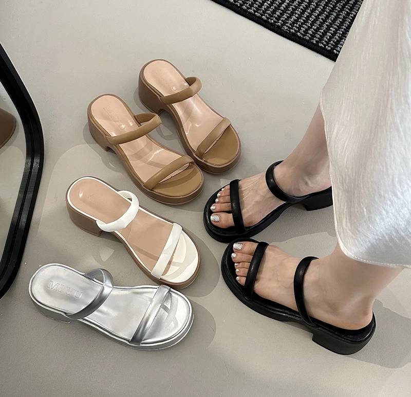 Formal Outside Rubber Open Toe Outdoor Thick Bottom Slide Sandals