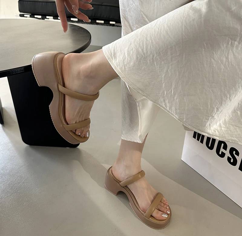 Formal Outside Rubber Open Toe Outdoor Thick Bottom Slide Sandals