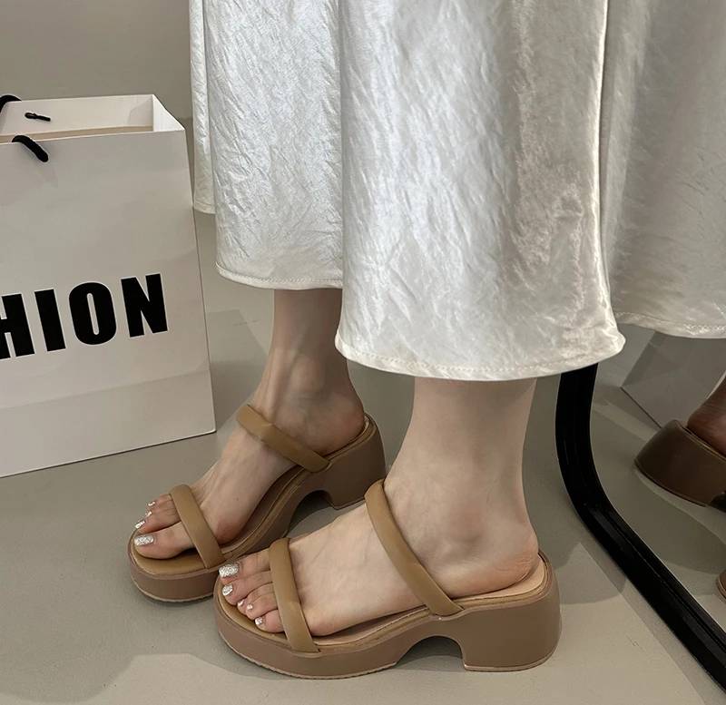 Formal Outside Rubber Open Toe Outdoor Thick Bottom Slide Sandals