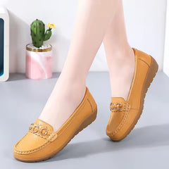 Genuine Leather Bottom Bean Surface Anti-slip Soft Sole Thick Bottom Shoes