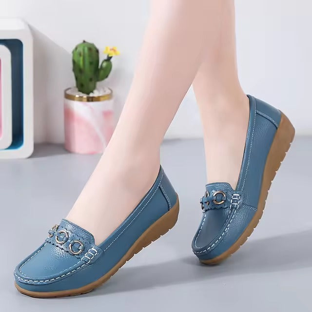 Genuine Leather Bottom Bean Surface Anti-slip Soft Sole Thick Bottom Shoes
