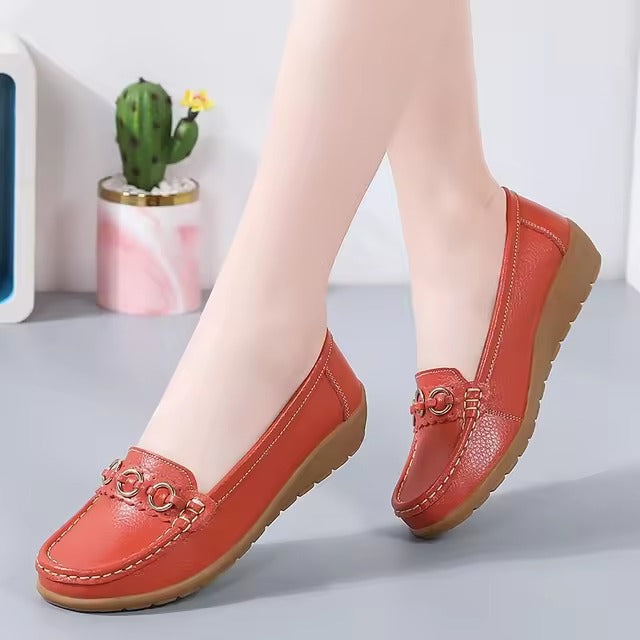 Genuine Leather Bottom Bean Surface Anti-slip Soft Sole Thick Bottom Shoes