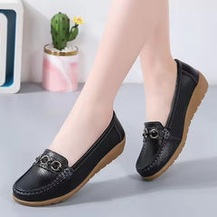 Genuine Leather Bottom Bean Surface Anti-slip Soft Sole Thick Bottom Shoes