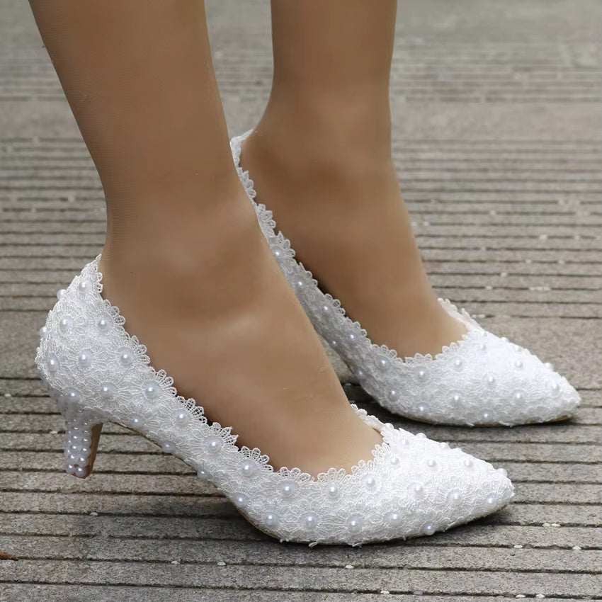 Mules Stilettos High Heels Bridal Shoes Pumps Sandals