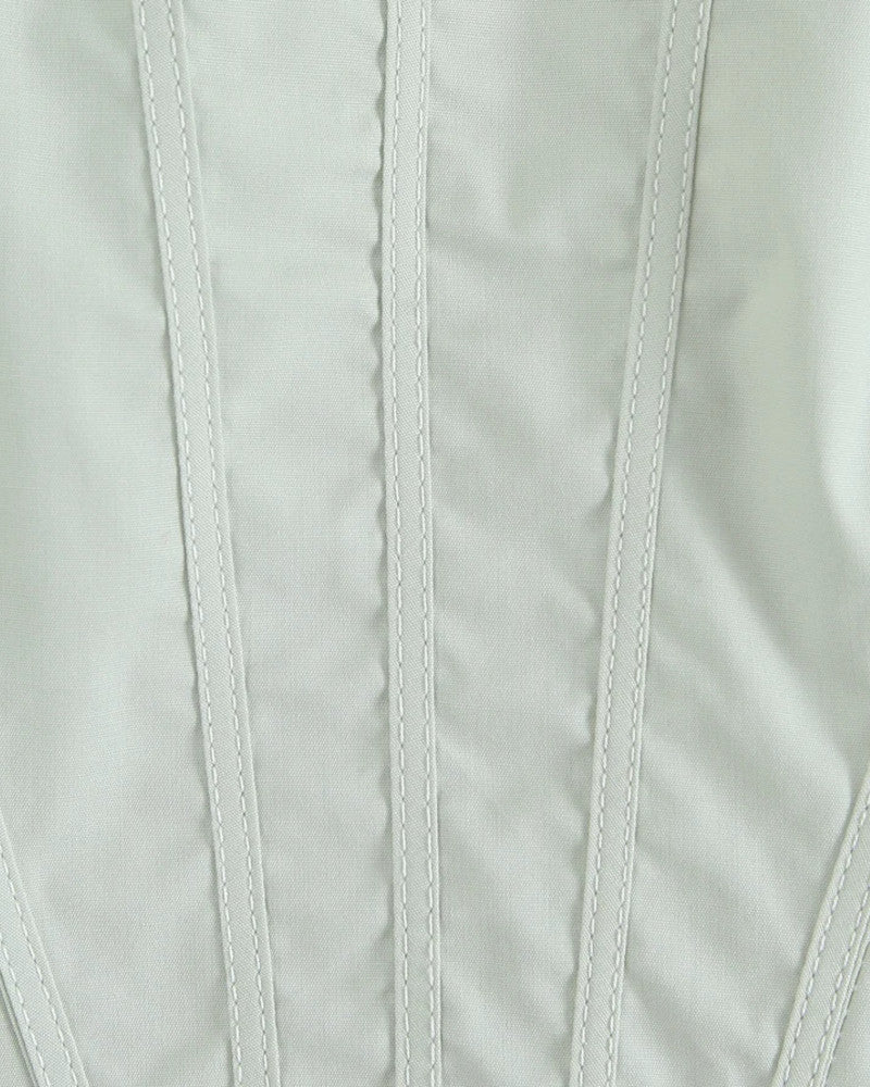 Halter Corset Detail A Line Dress Green