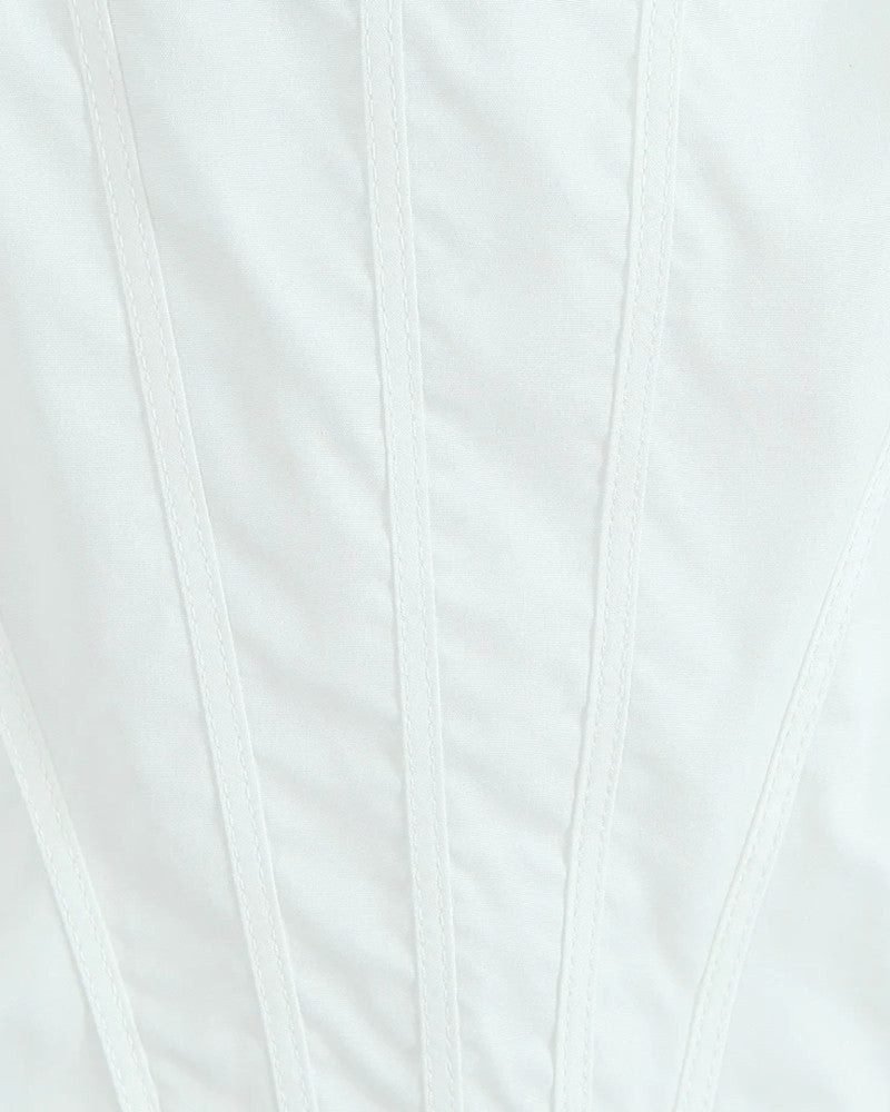 Halter Corset Detail A Line Dress White
