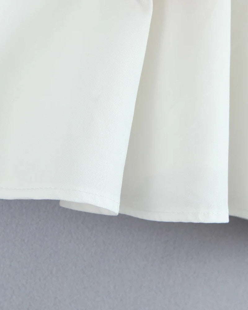Halter Corset Detail A Line Dress White