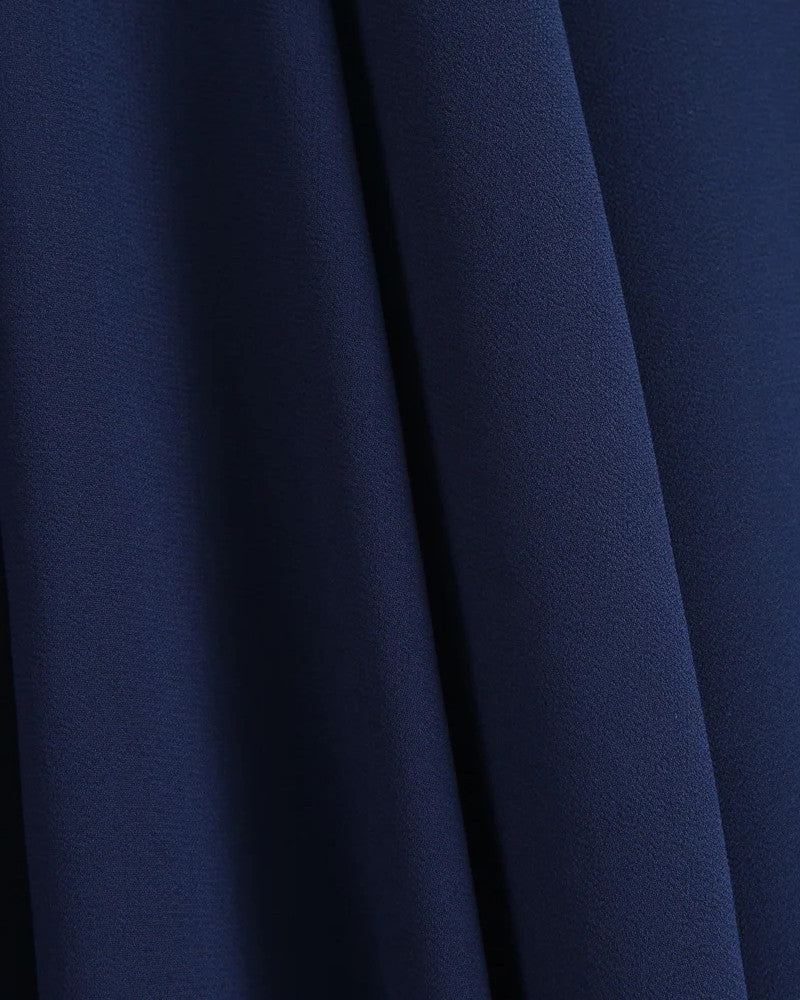 Halter A Line Backless Midi Dress Navy Blue