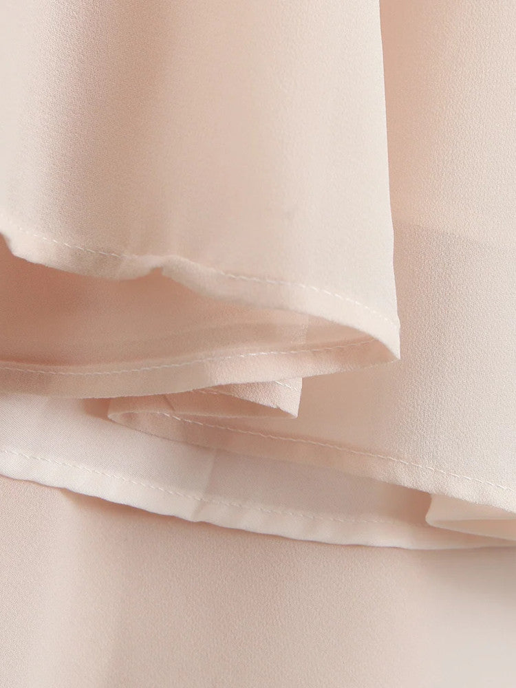 Halter A Line Backless Midi Dress Blush Pink