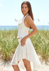 Halter A Line Two Piece Dress Ivory