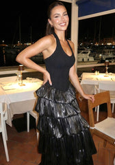 Halter Bubble Maxi Dress Black