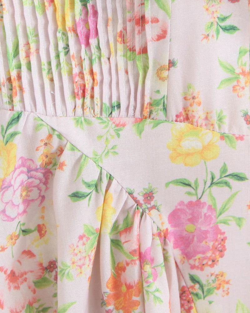 Halter Bustier Skater Midi Dress Floral Pink