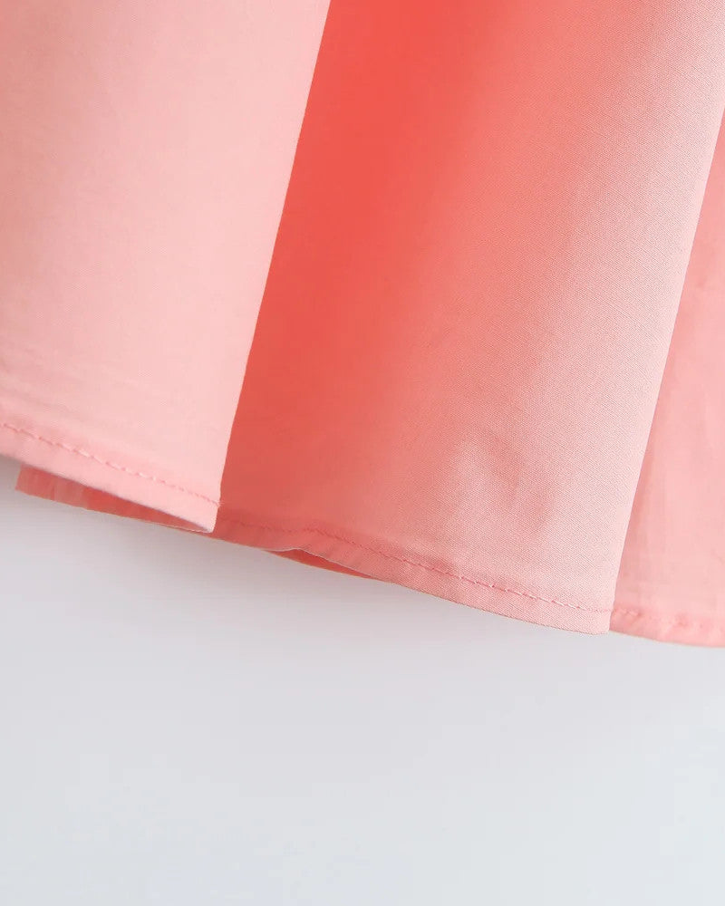 Halter Bustier Skater Midi Dress Pink