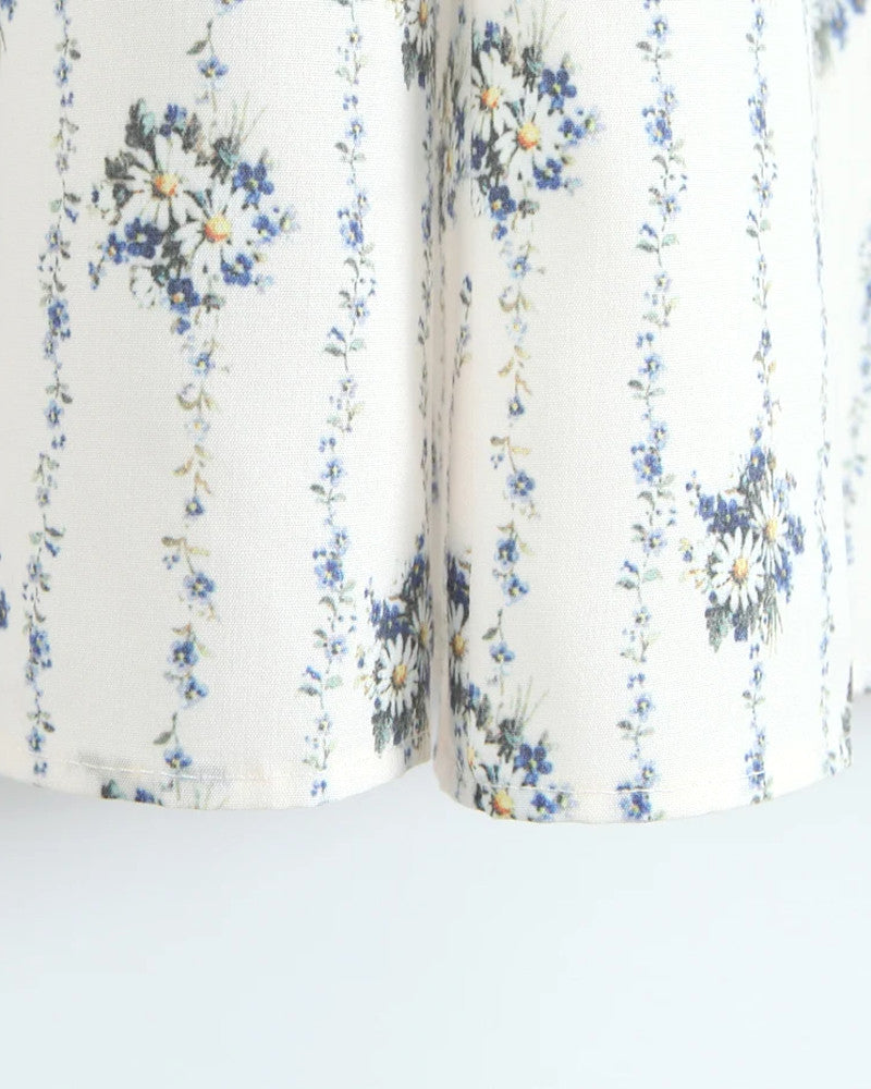 Halter Button Detail A Line Midi Dress Floral