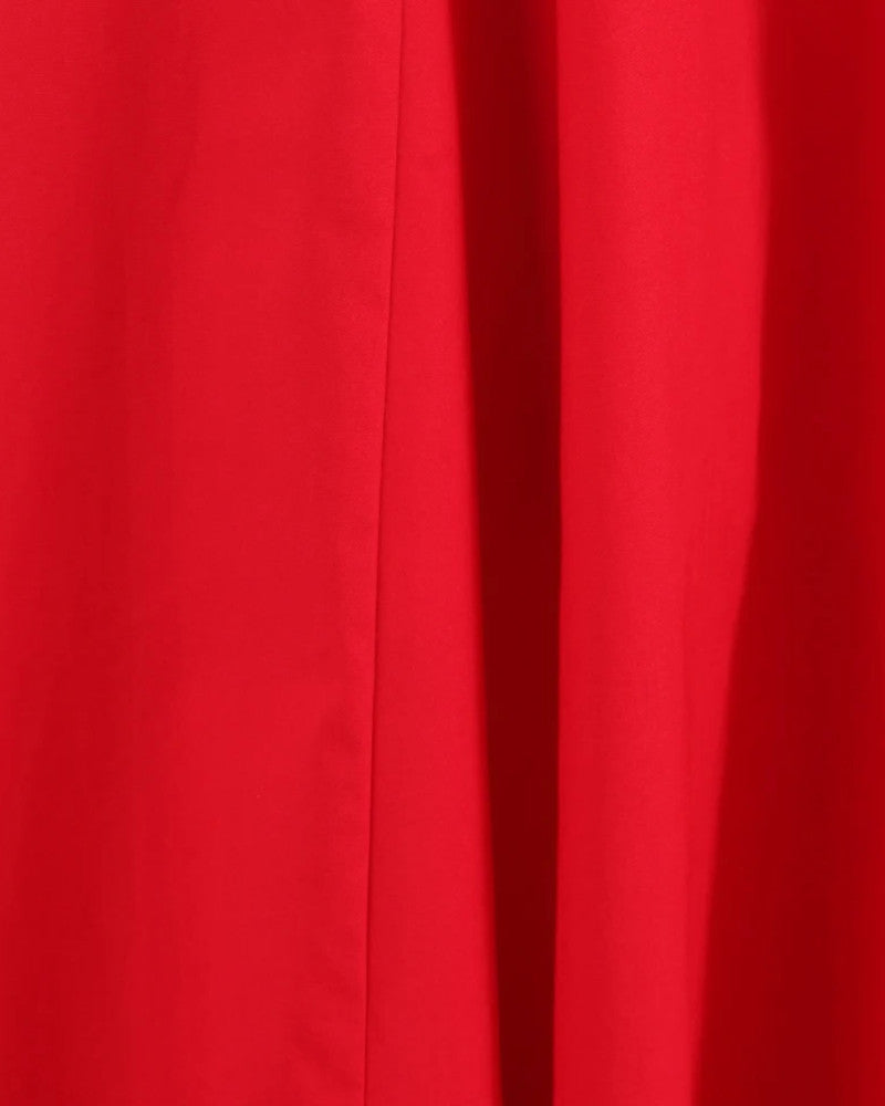 Halter Button Detail A Line Midi Dress Red