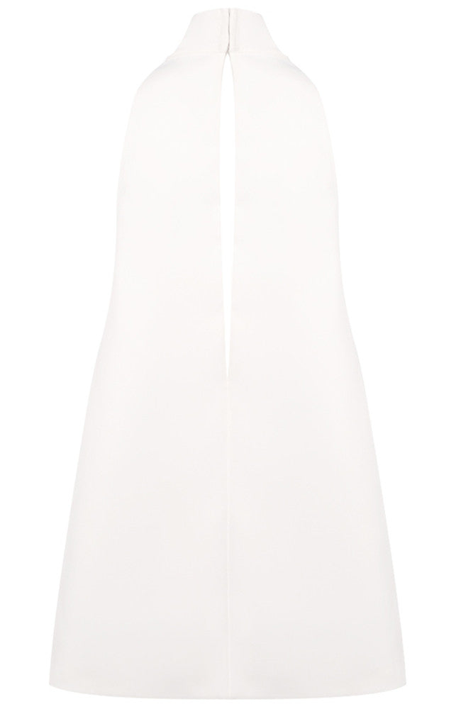 Halter Cut Out Detail A Line Dress White