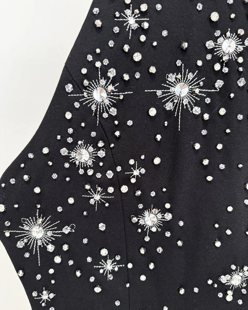 Halter Embellished Maxi Dress Black