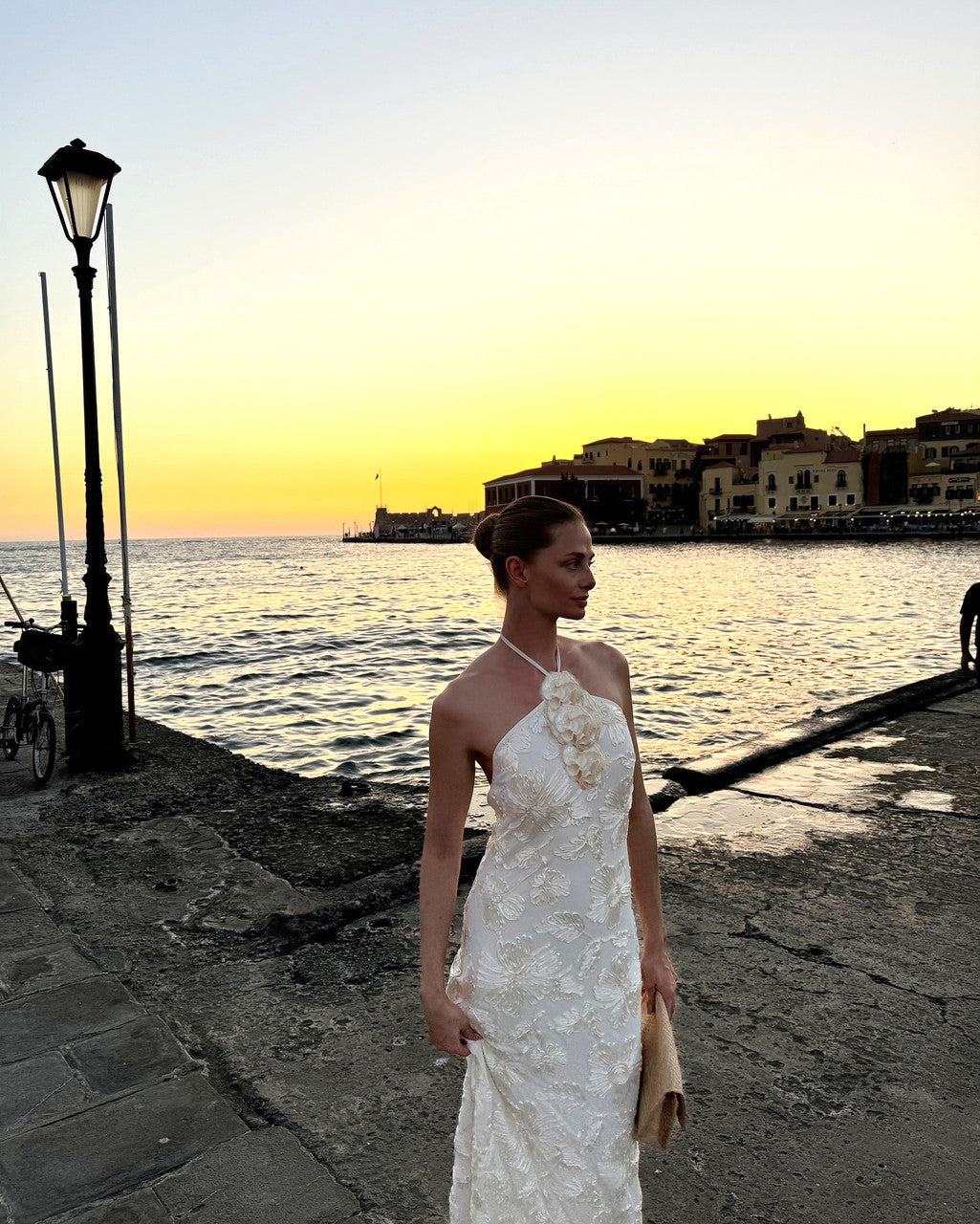 Halter Floral Maxi Dress Ivory