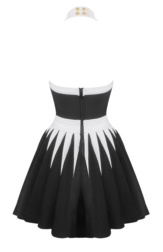Halter Flower Detail A Line Black White