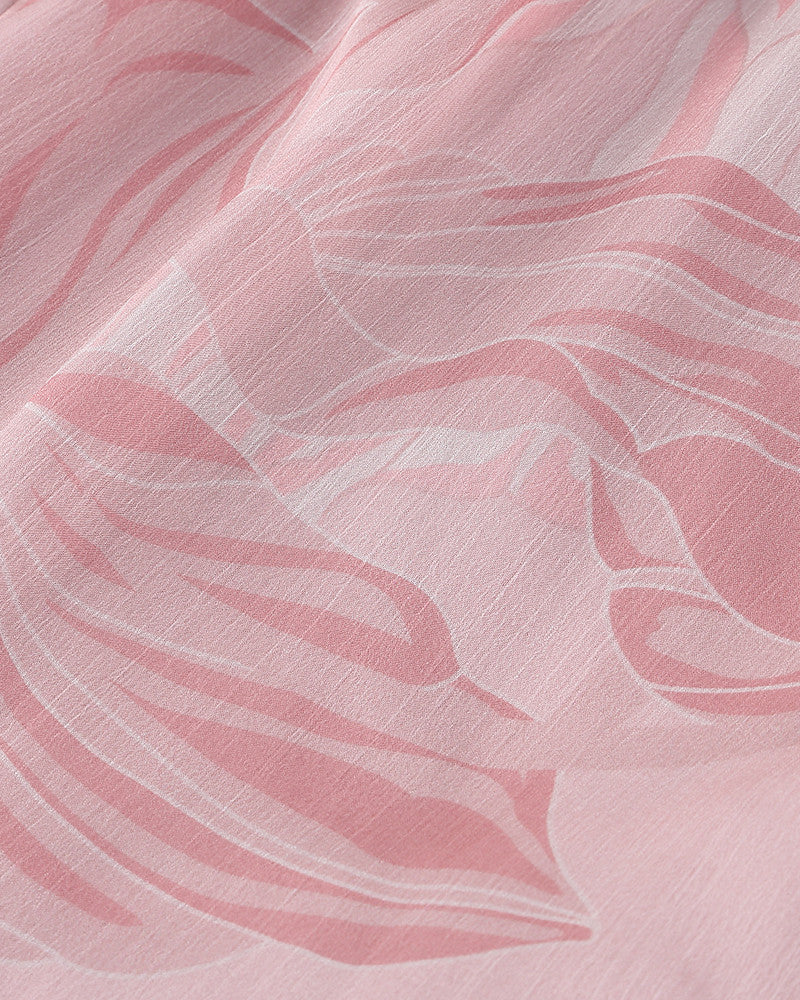 Floral Ruffle Maxi Dress Pink