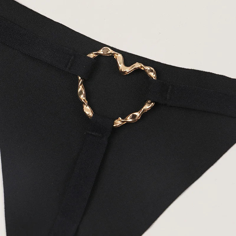 Heart Scallop Cut Out Thongs Transparent Intimates Panties Lingerie Erotic Outfits Pornographic Crotchless G-strings