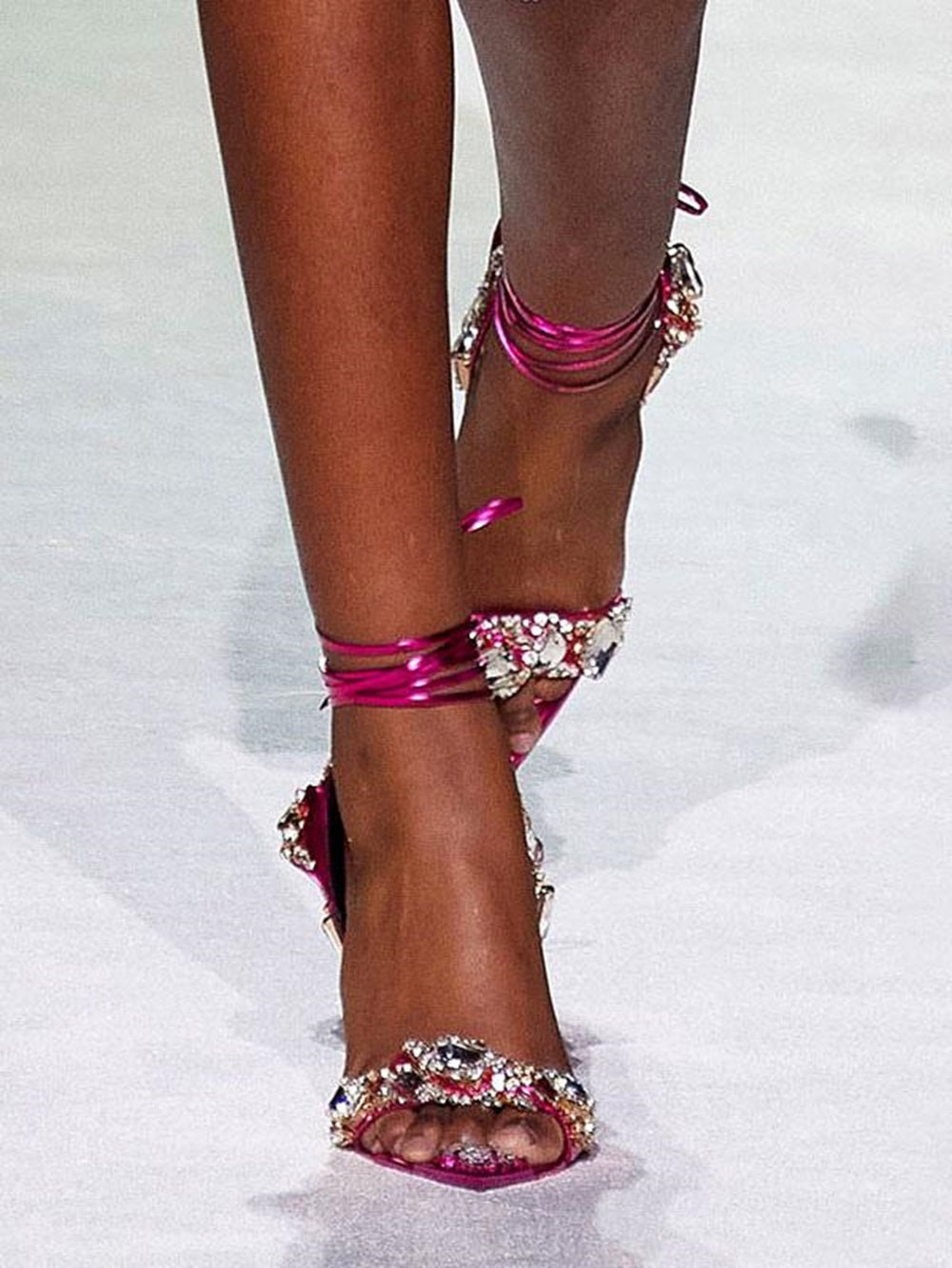 High Heel Sandals Open Toe Rhinestones Prom Shoes