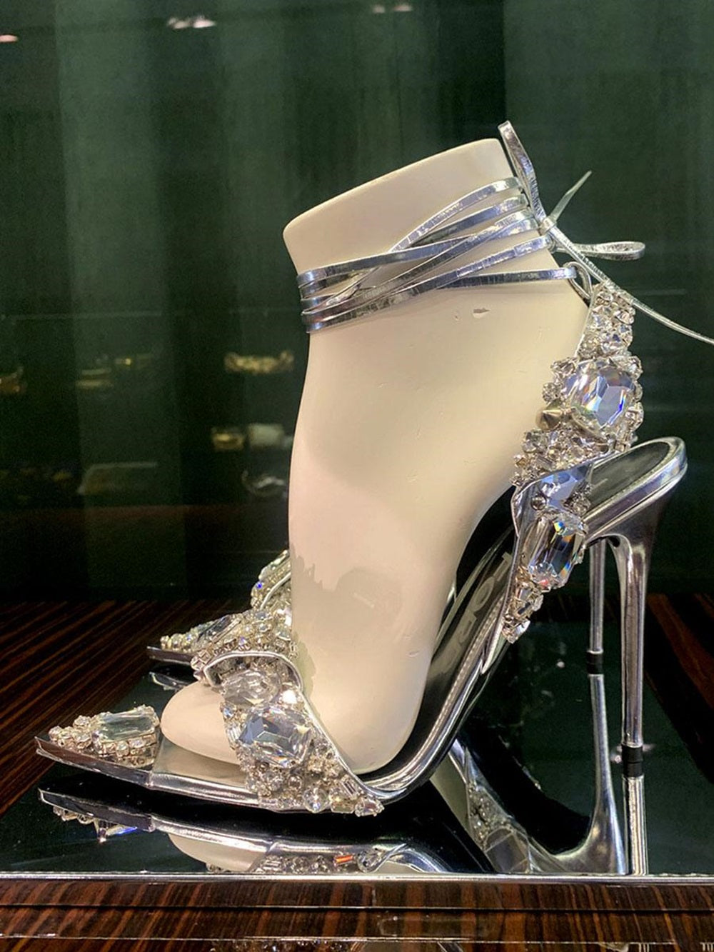 High Heel Sandals Open Toe Rhinestones Prom Shoes