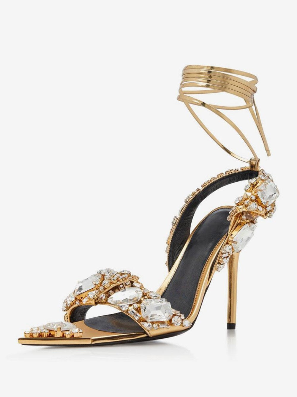 High Heel Sandals Open Toe Rhinestones Prom Shoes