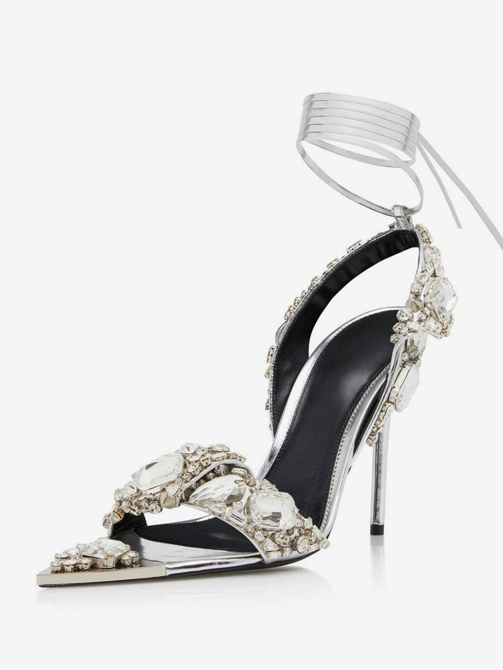High Heel Sandals Open Toe Rhinestones Prom Shoes