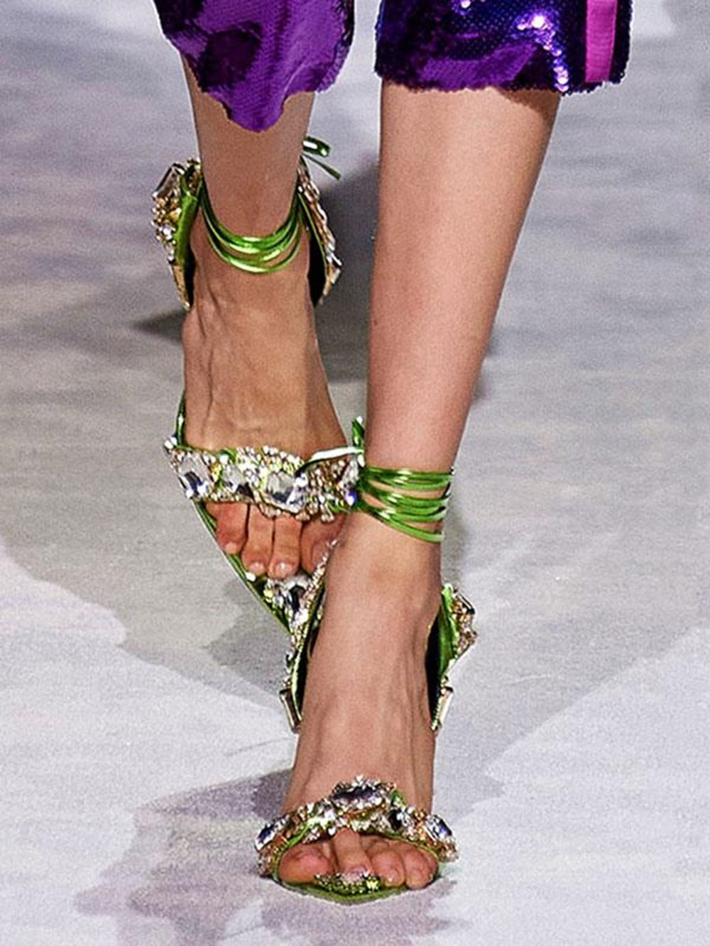 High Heel Sandals Open Toe Rhinestones Prom Shoes