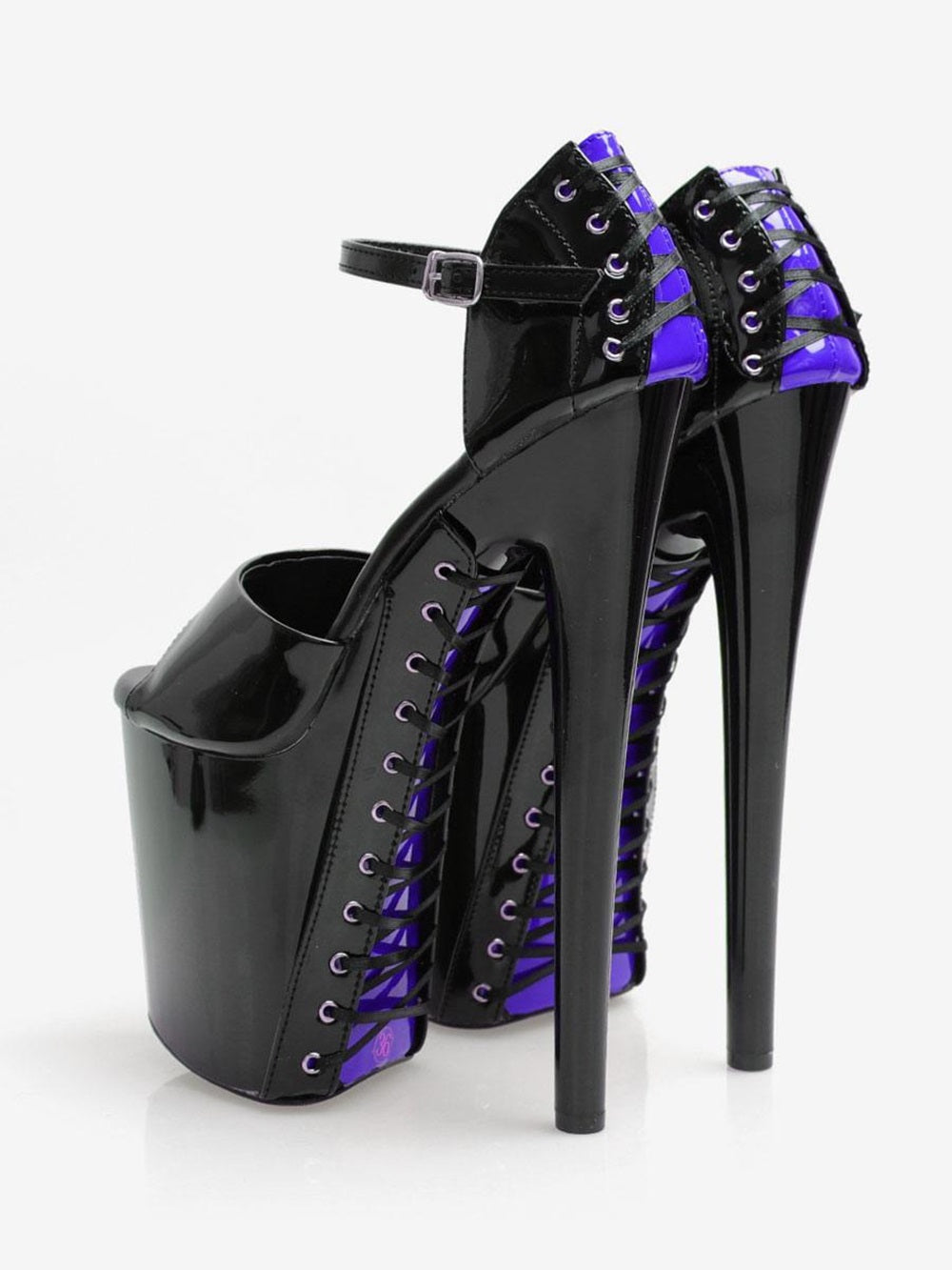 High Heel Sandals PU Leather Round Toe Shoes