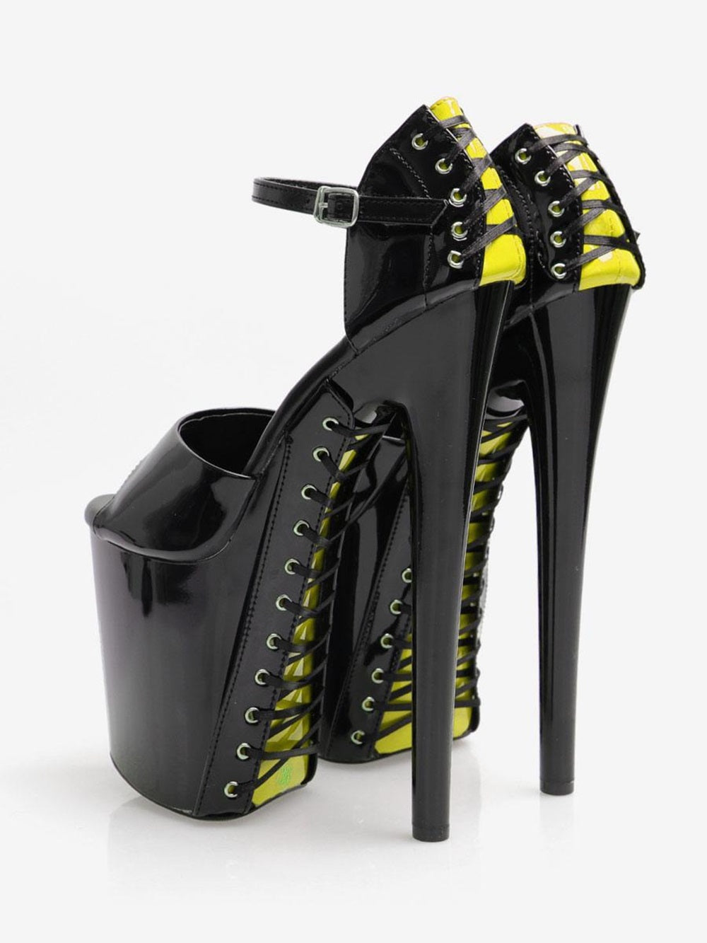 High Heel Sandals PU Leather Round Toe Shoes