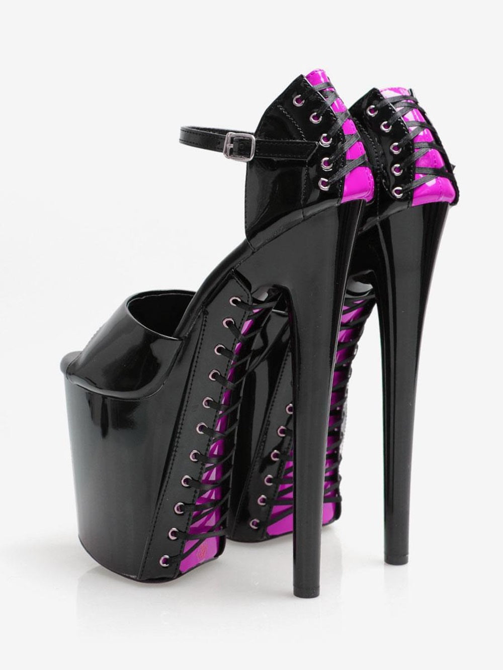 High Heel Sandals PU Leather Round Toe Shoes