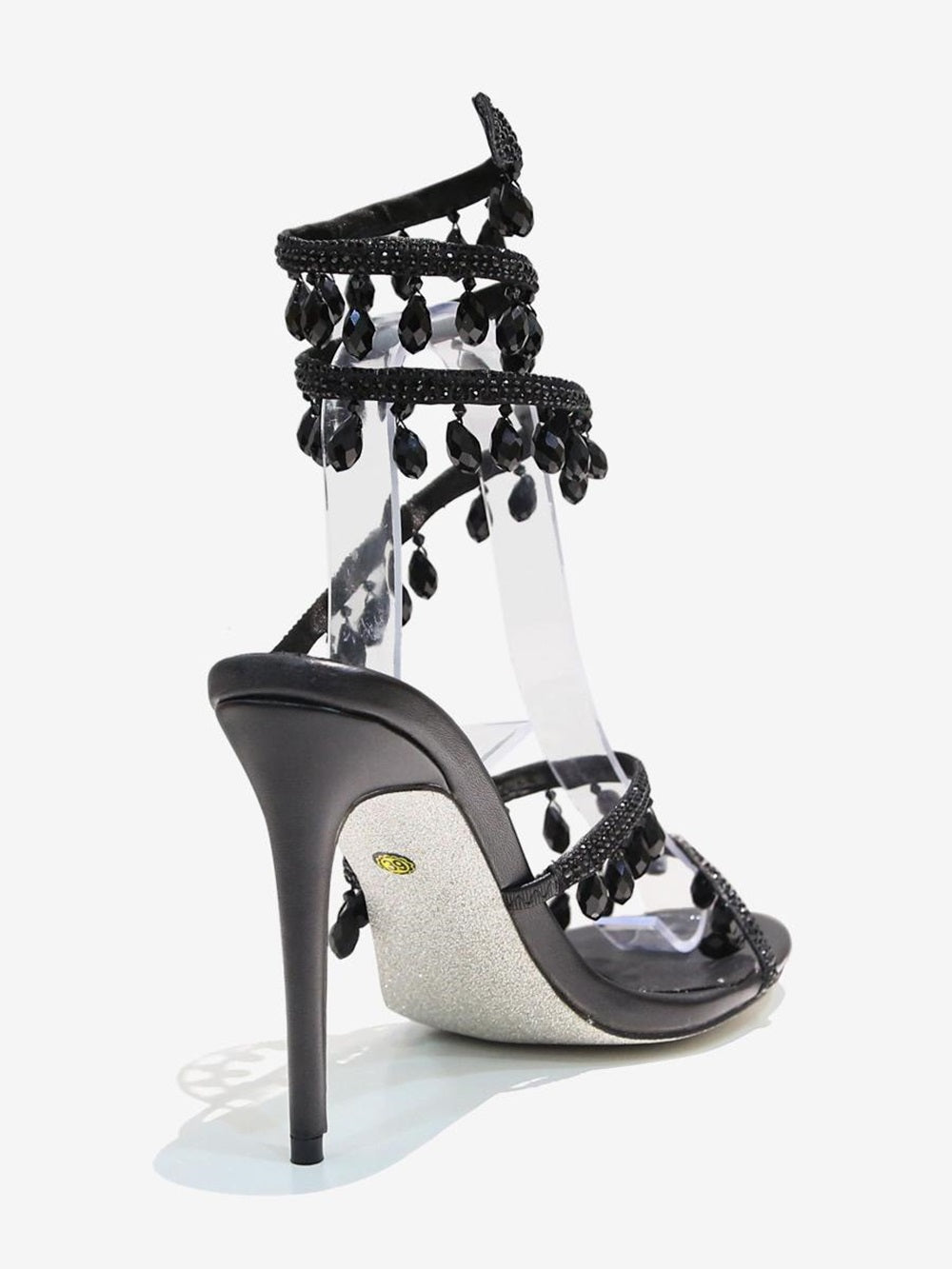 High Heel Sandals Women Open Toe Rhinestones Lace Up Prom shoes