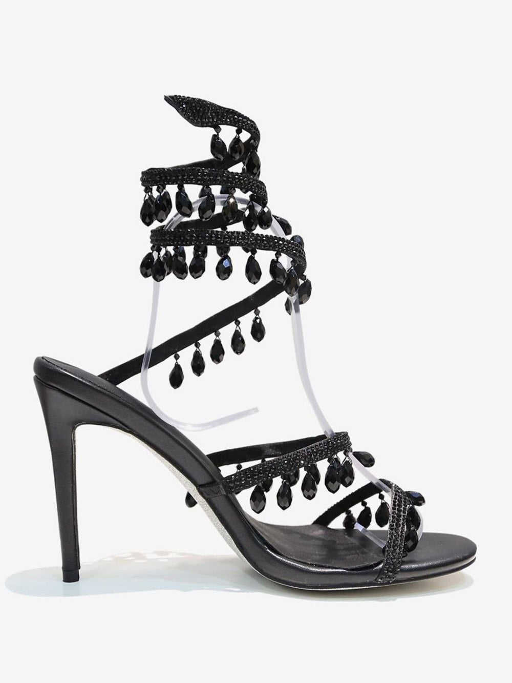 High Heel Sandals Women Open Toe Rhinestones Lace Up Prom shoes