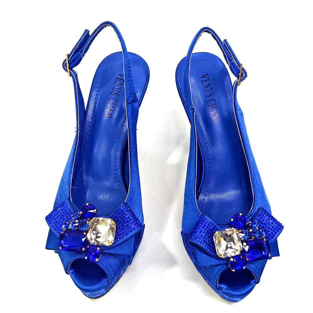 High Heel Wedding Party Bigger Size Design Shoes and Bags Matching Set