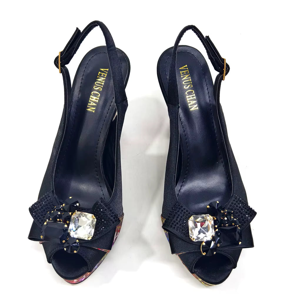 High Heel Wedding Party Bigger Size Design Shoes and Bags Matching Set