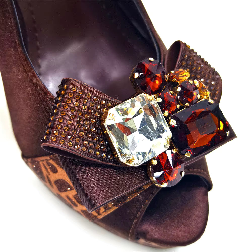 High Heel Wedding Party Bigger Size Design Shoes and Bags Matching Set