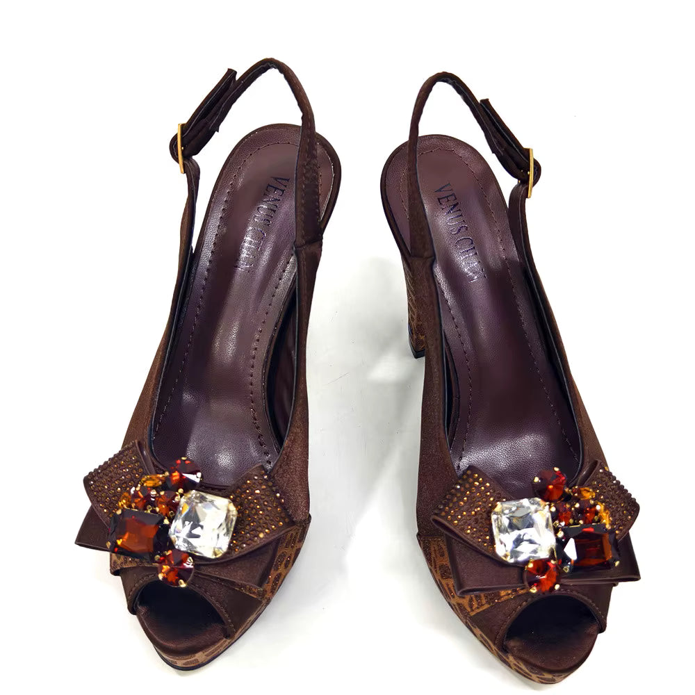 High Heel Wedding Party Bigger Size Design Shoes and Bags Matching Set