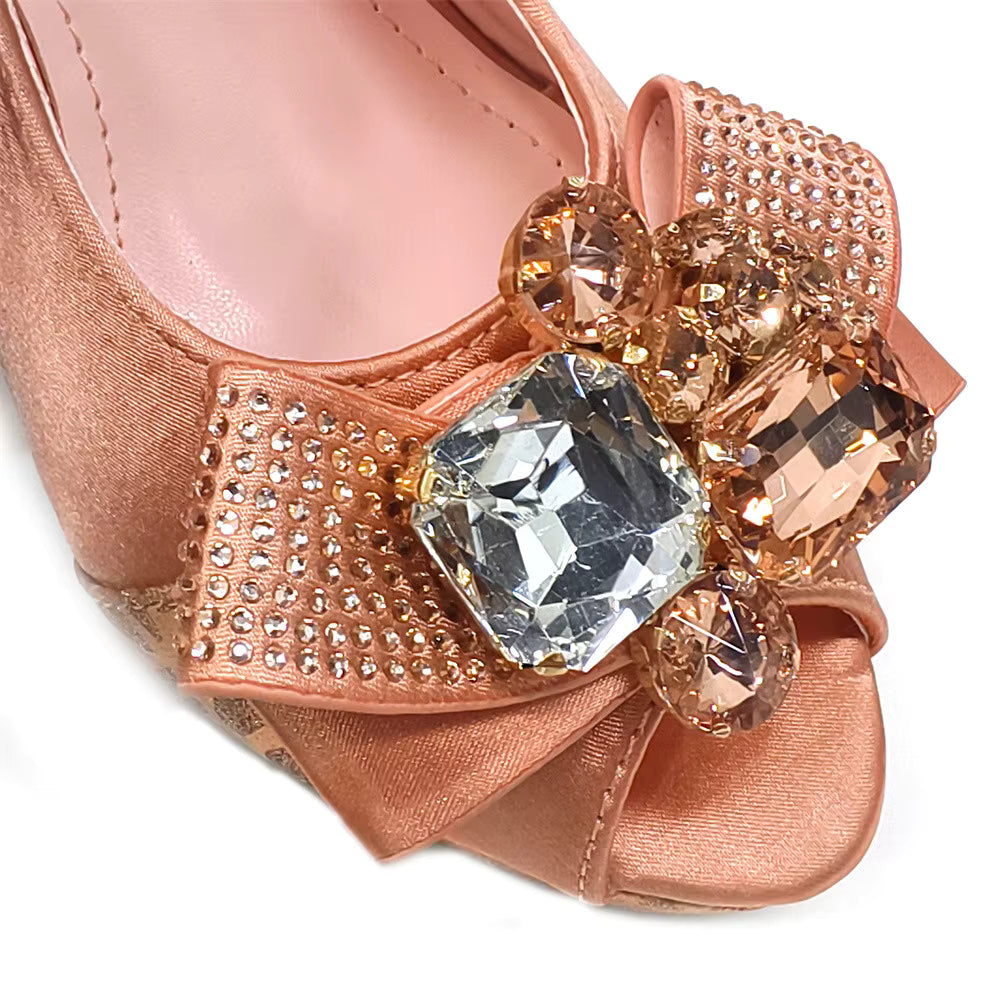 High Heel Wedding Party Bigger Size Design Shoes and Bags Matching Set