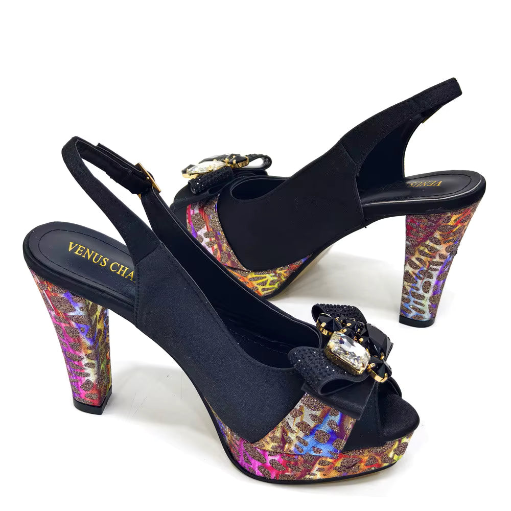 High Heel Wedding Party Bigger Size Design Shoes and Bags Matching Set
