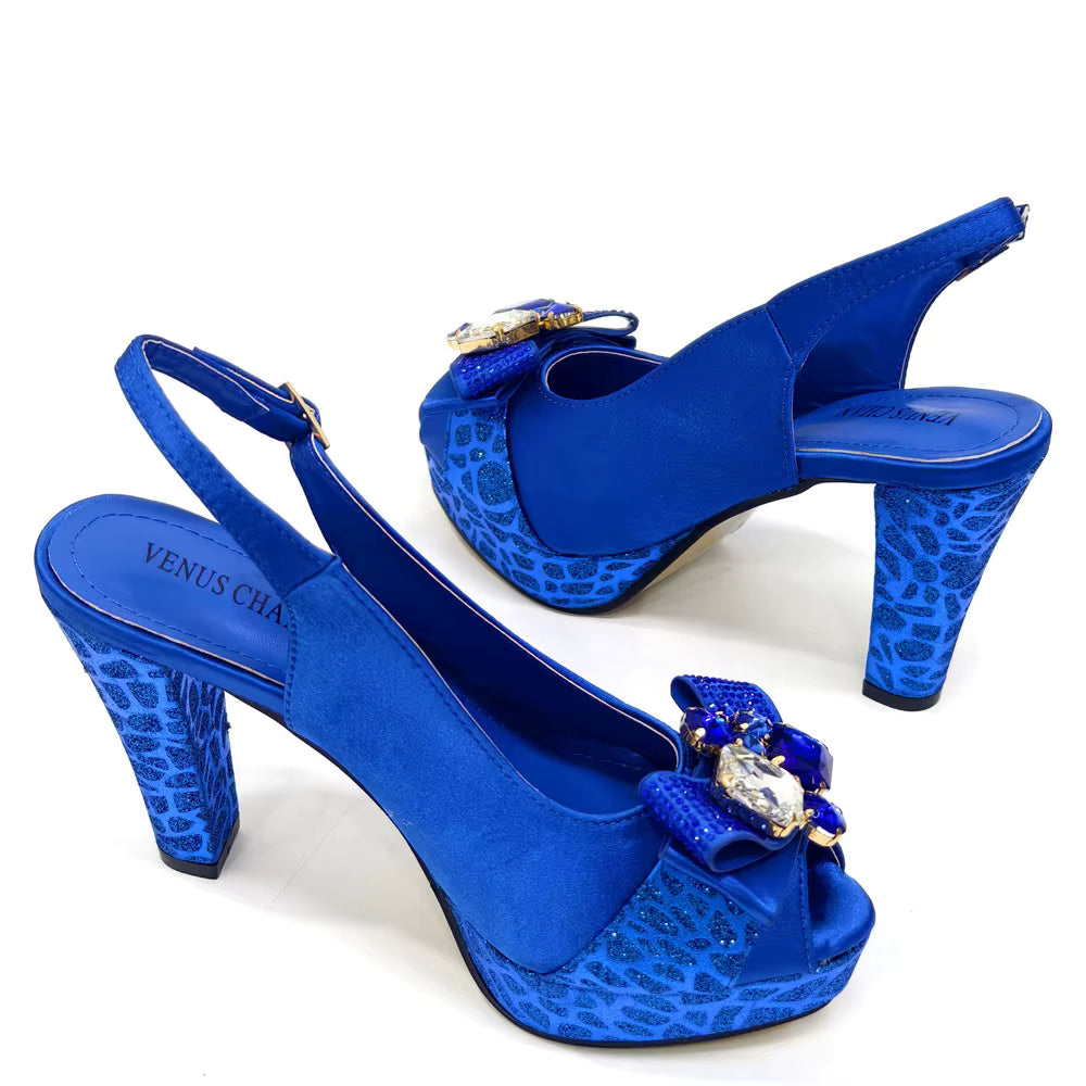 High Heel Wedding Party Bigger Size Design Shoes and Bags Matching Set