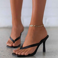 High Heeled Sandals Open Almond Toes Exposed Heels